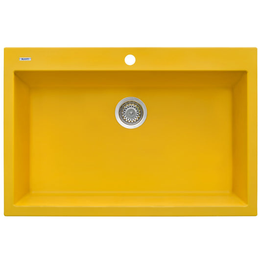 Ruvati 33 x 22 inch Topmount Granite Composite Kitchen Sink - Midas Yellow