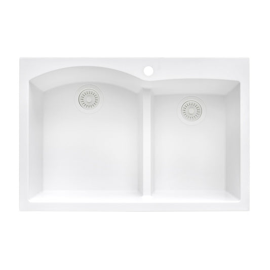Ruvati 33 x 22 inch Topmount Kitchen Sink - Arctic White