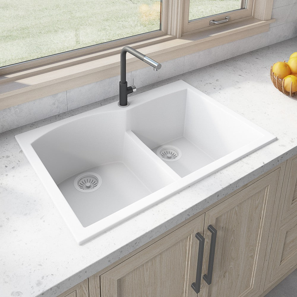 Ruvati 33 x 22 inch Topmount Kitchen Sink - Arctic White