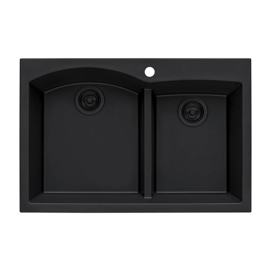 Ruvati 33 x 22 inch Topmount Kitchen Sink - Midnight Black
