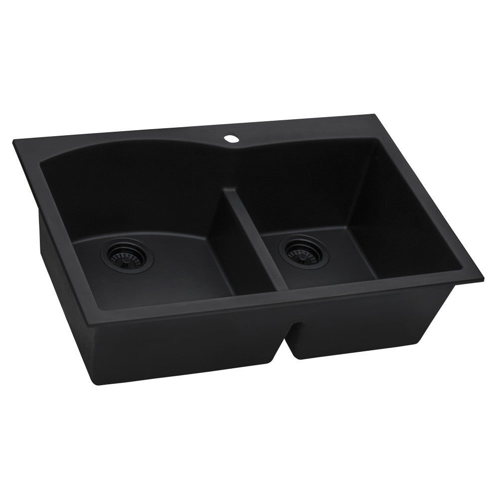 Ruvati 33 x 22 inch Topmount Kitchen Sink - Midnight Black