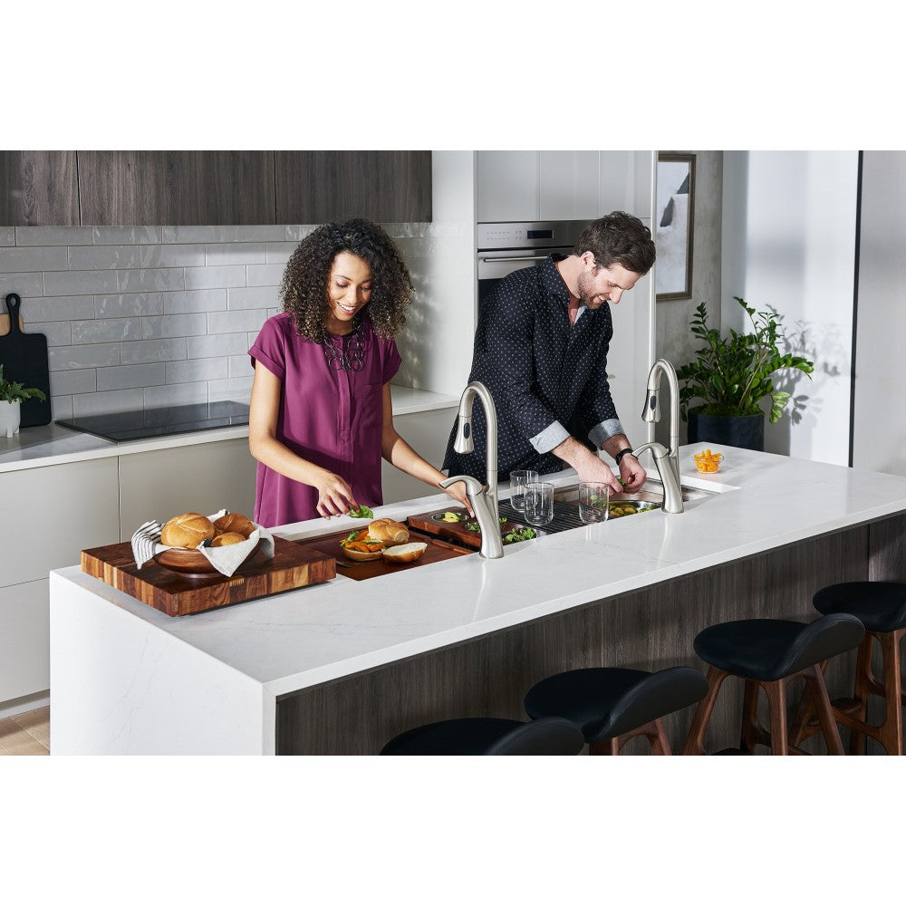 Ruvati Dual-Tier 39 x 19 inch Undermount Stainless Steel Kitchen Sink