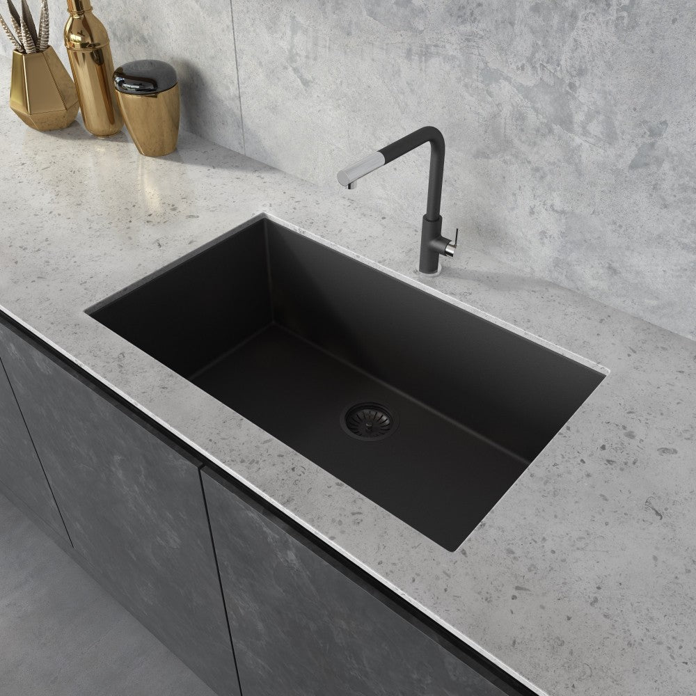 Ruvati epiGranite 30 x 18 inch Kitchen Sink - Midnight Black