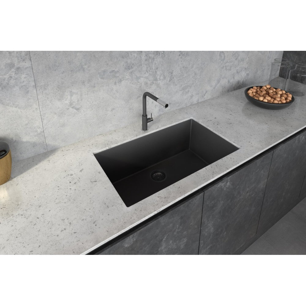 Ruvati epiGranite 30 x 18 inch Kitchen Sink - Midnight Black