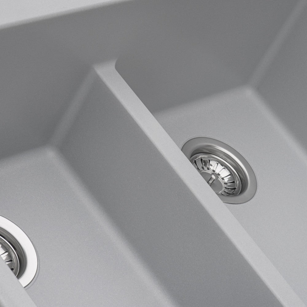 Ruvati epiGranite 33 x 19 inch Granite Composite Kitchen Sink - Silver Gray