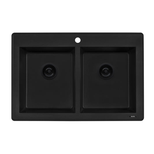 Ruvati epiGranite 33 x 22 inch Dual Mount Kitchen Sink - Black