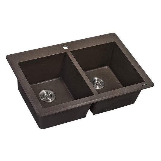 Ruvati epiGranite 33 x 22 inch Dual Mount Kitchen Sink - Espresso