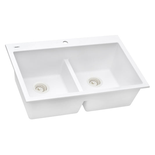 Ruvati epiGranite 33 x 22 inch Topmount Kitchen Sink - Arctic White