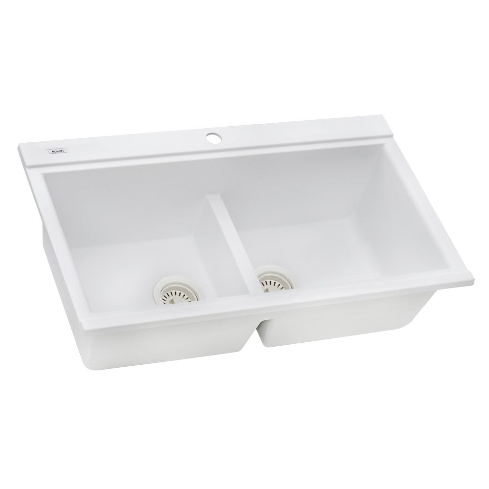 Ruvati epiGranite 34 x 20 inch Topmount Kitchen Sink - Arctic White