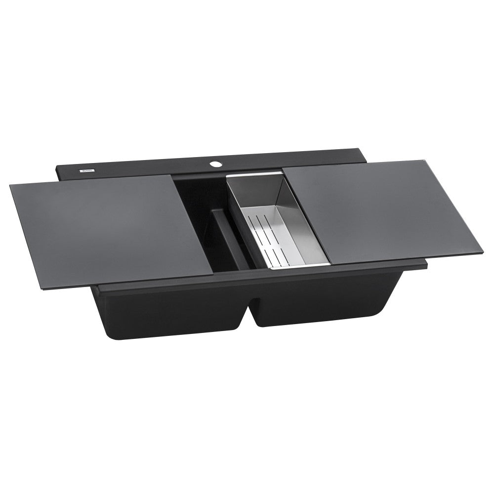 Ruvati epiGranite 34 x 20 inch Topmount Kitchen Sink - Midnight Black