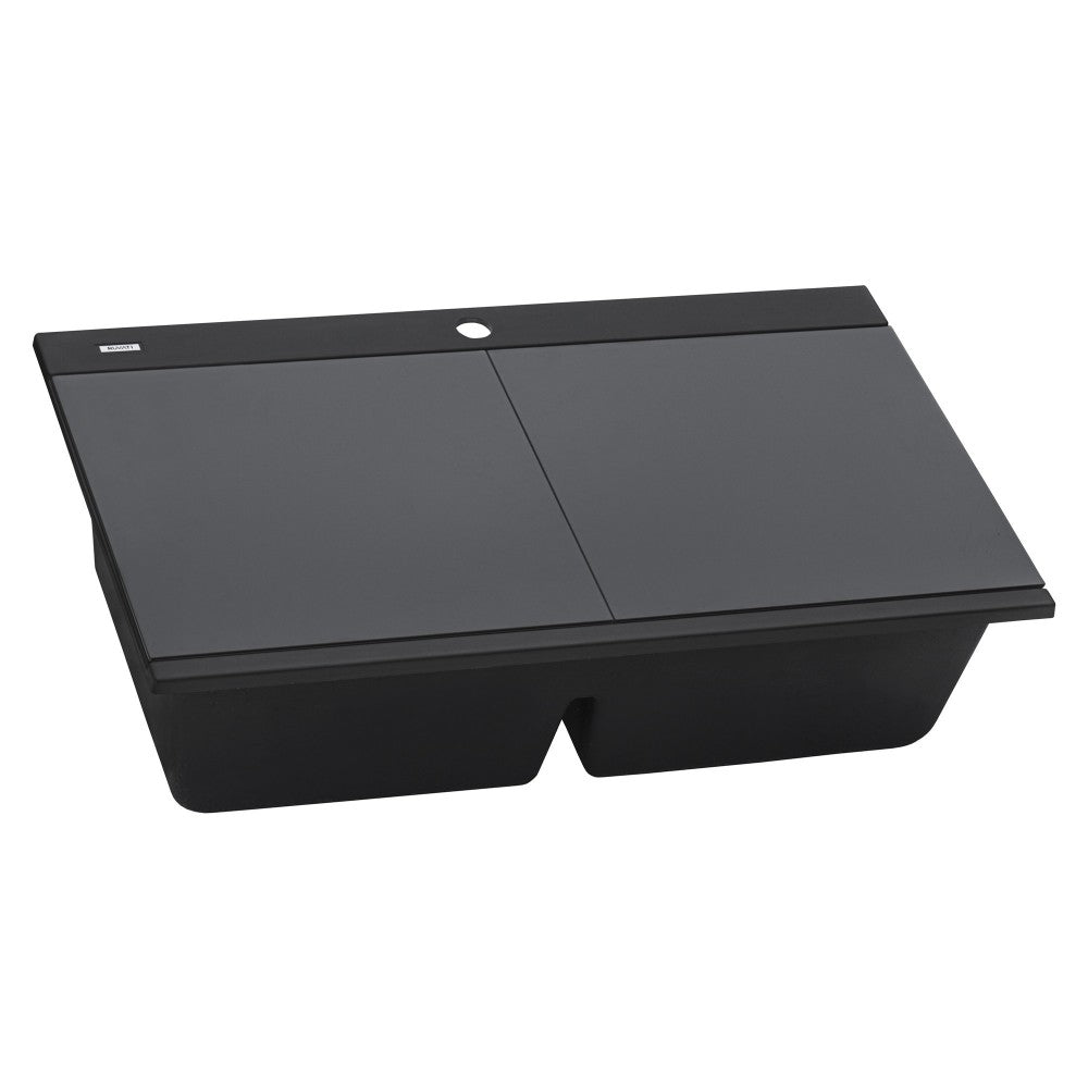 Ruvati epiGranite 34 x 20 inch Topmount Kitchen Sink - Midnight Black