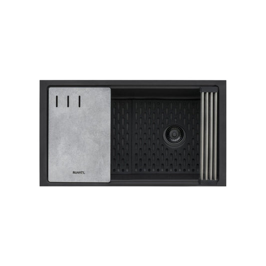 Ruvati epiStage 33 x 19 inch Kitchen Sink - Midnight Black