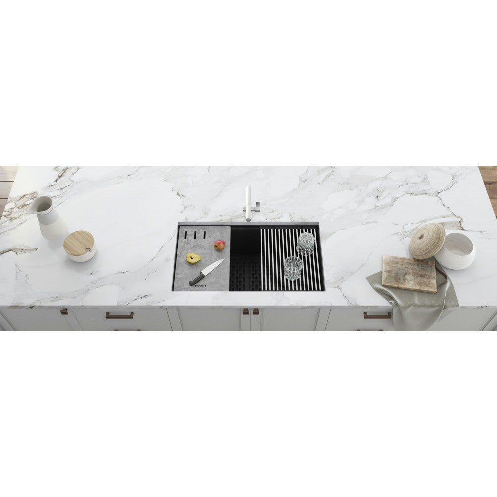 Ruvati epiStage 33 x 19 inch Kitchen Sink - Midnight Black