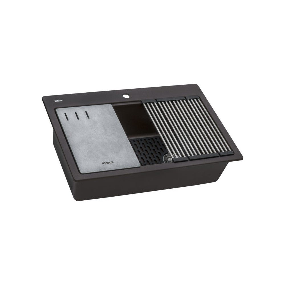 Ruvati epiStage 33 x 22 inch Topmount Kitchen Sink - Espresso