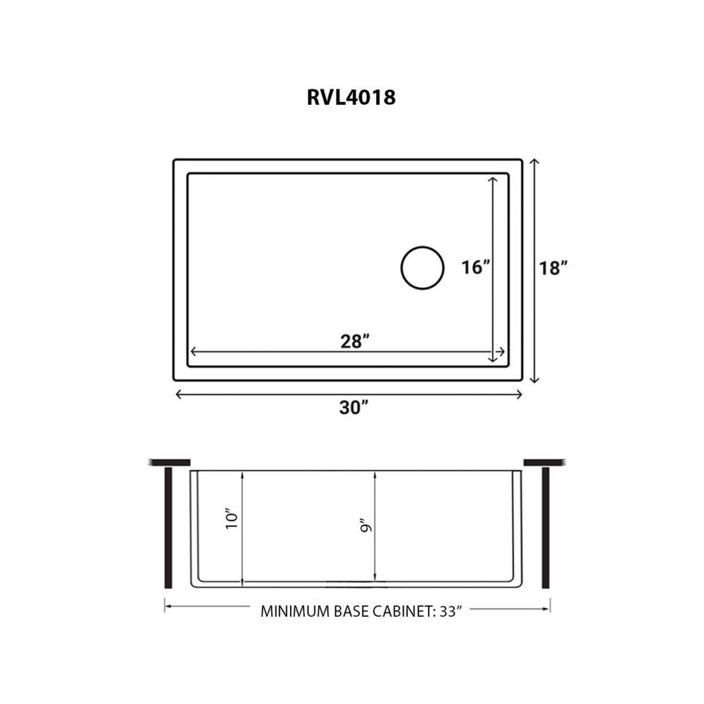 Ruvati Fiamma 30 x 18 inch Farmhouse Fireclay Kitchen Sink - Matte Black