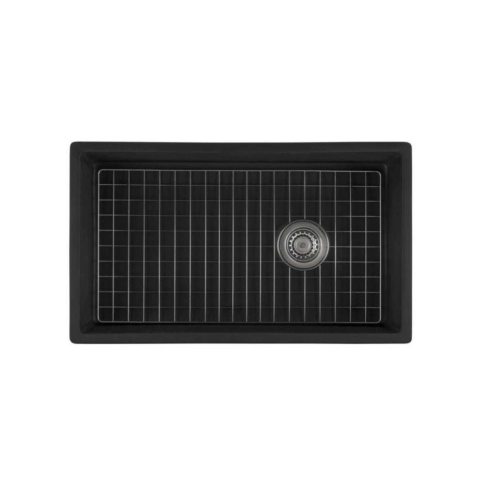 Ruvati Fiamma 30 x 18 inch Farmhouse Fireclay Kitchen Sink - Matte Black