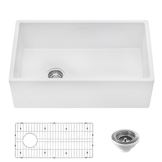 Ruvati Fiamma 30 x 18 inch Fireclay Kitchen Sink - White