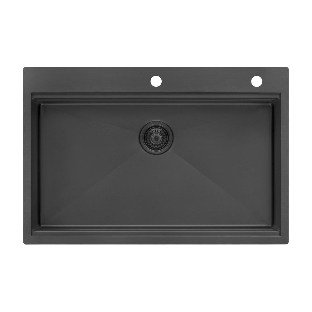 Ruvati Giana 33 x 22 inch Topmount Kitchen Sink - Gunmetal Matte Black