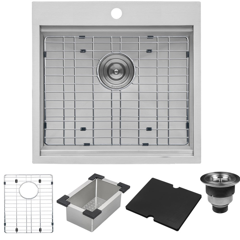 Ruvati Merino 21 x 20 inch Topmount Outdoor Sink - Stainless Steel