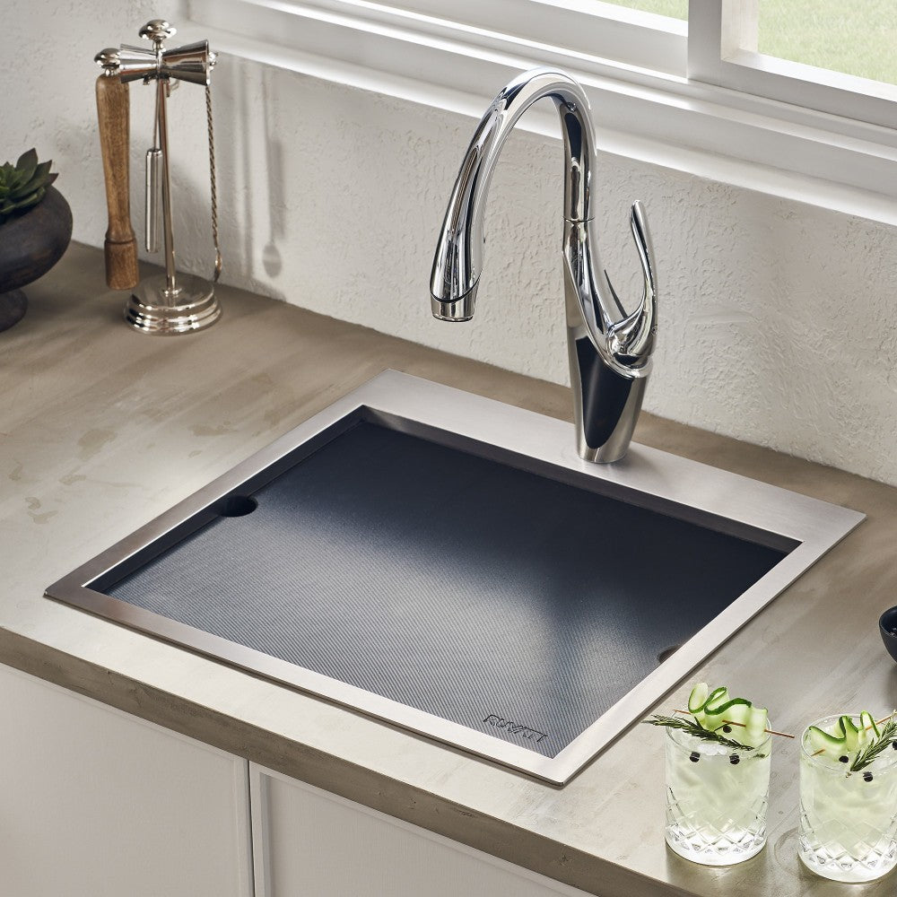 Ruvati Merino 21 x 20 inch Topmount Outdoor Sink - Stainless Steel