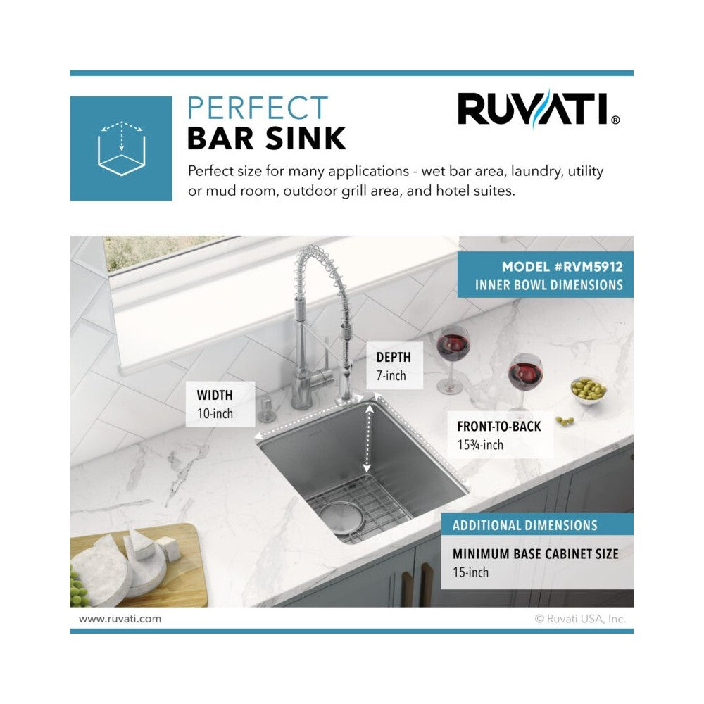Ruvati Modena 12 x 18 inch Undermount Bar Sink
