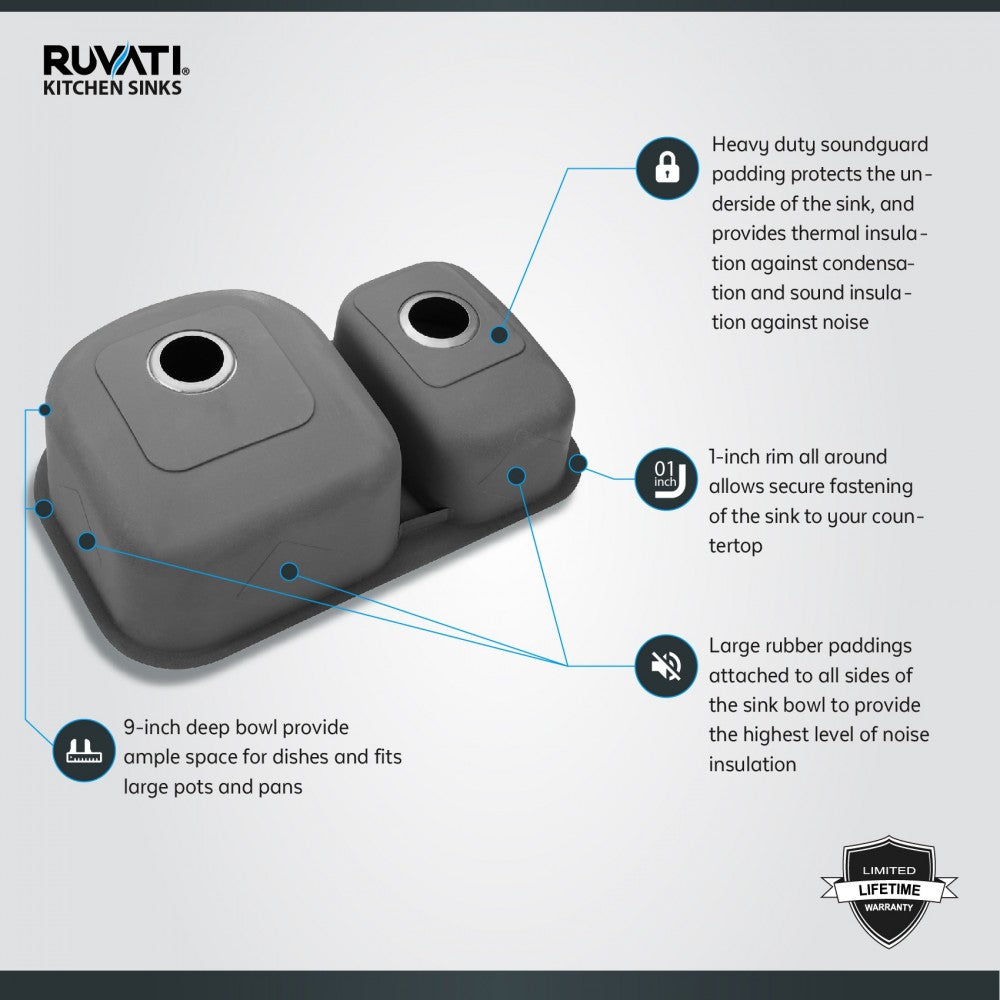 Ruvati Parmi 31.5 x 20.5 inch Undermount Stainless Steel Kitchen Sink