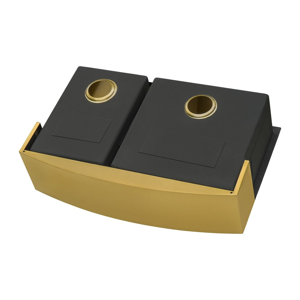 Ruvati Terraza 33 x 22 inch Apron Front Kitchen Sink - Brass Tone Matte Gold