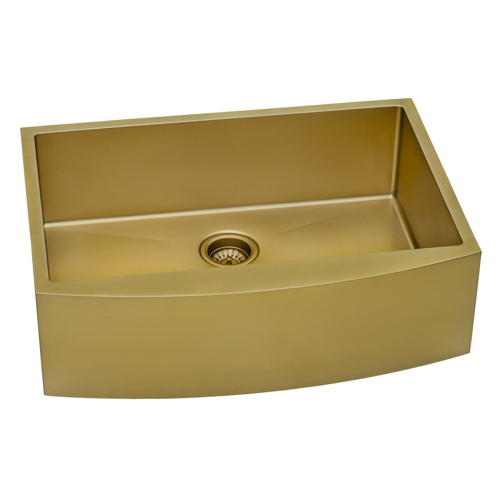 Ruvati Terraza 36 x 22 inch Apron Front Kitchen Sink - Brass Tone Matte Gold