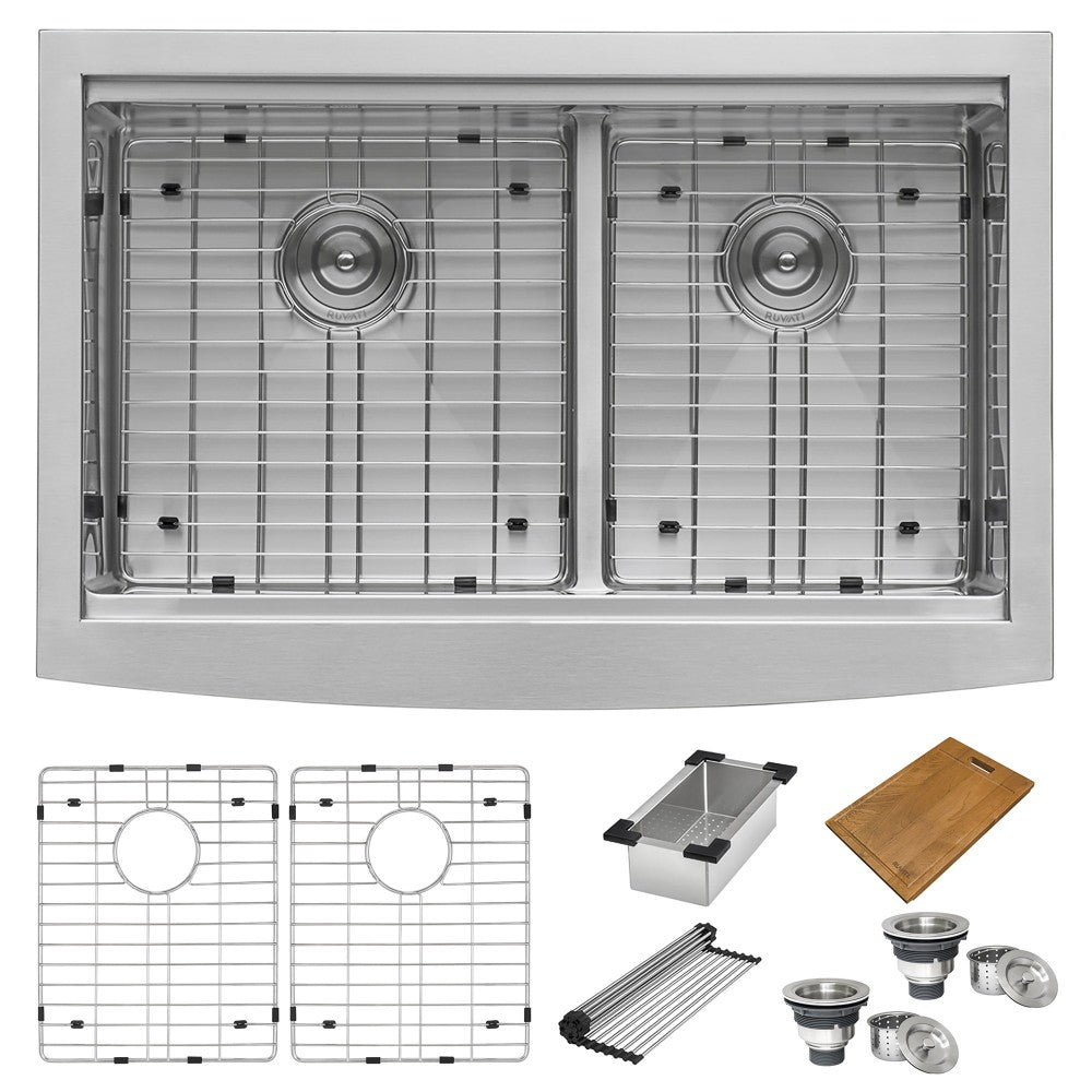 Ruvati Verona 33 x 22 inch Apron Front Stainless Steel Kitchen Sink