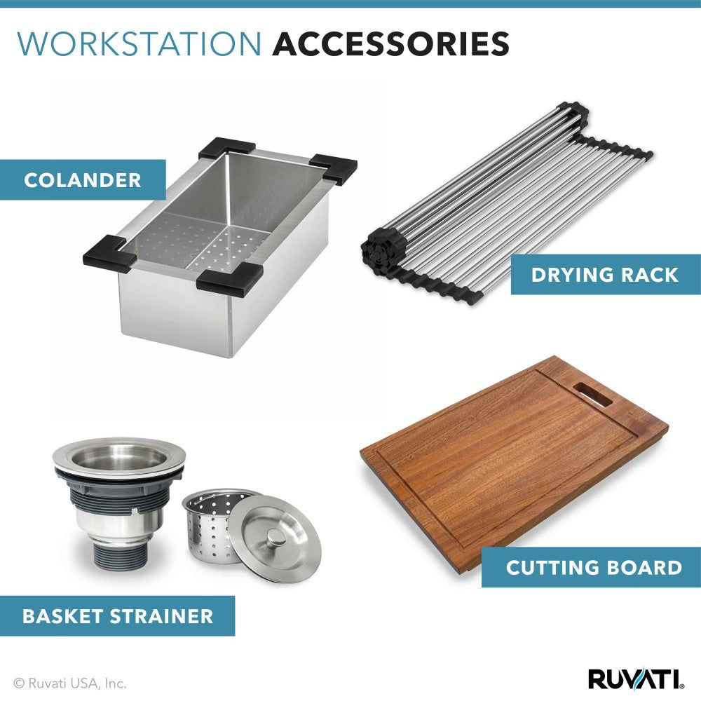 Ruvati Verona 33 x 22 inch Apron Front Stainless Steel Kitchen Sink