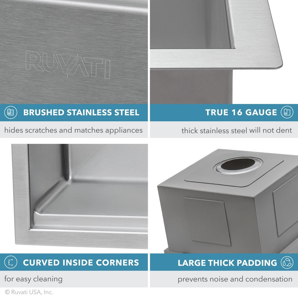 Ruvati Verona 36 x 21 inch Apron Front Stainless Steel Kitchen Sink
