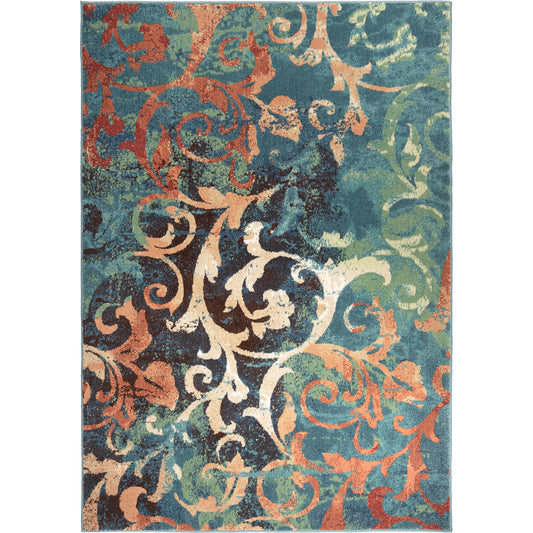 Orian Spoleto Watercolor Scroll Multi 79"X116"