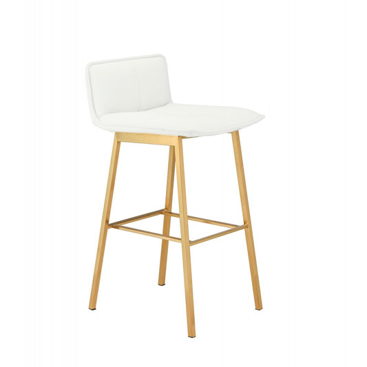 Sabrina White Naugahyde Counter Stool