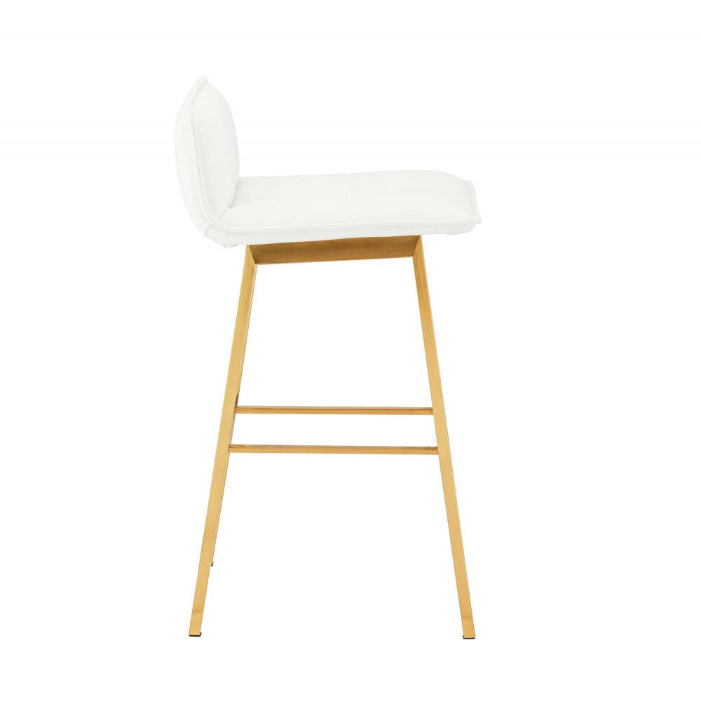 Sabrina White Naugahyde Counter Stool