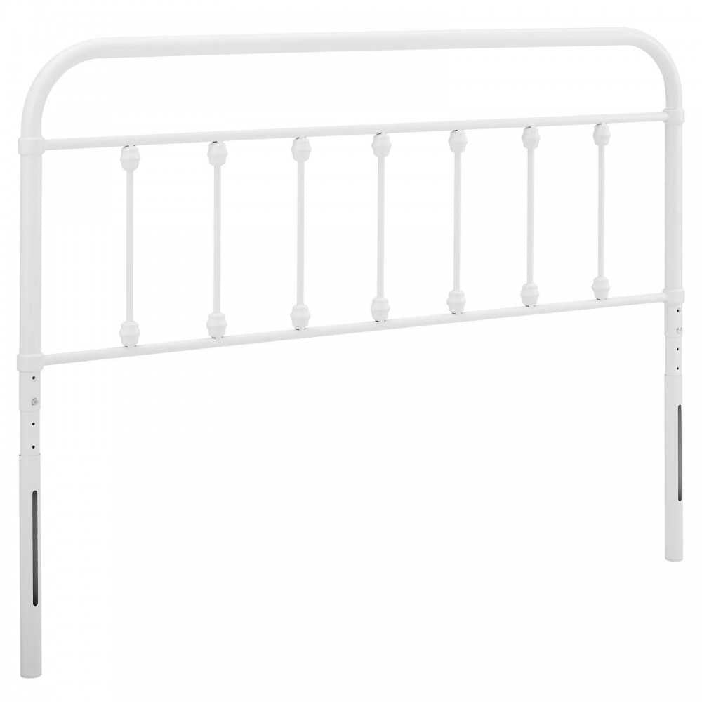 Sage King Metal Headboard, White