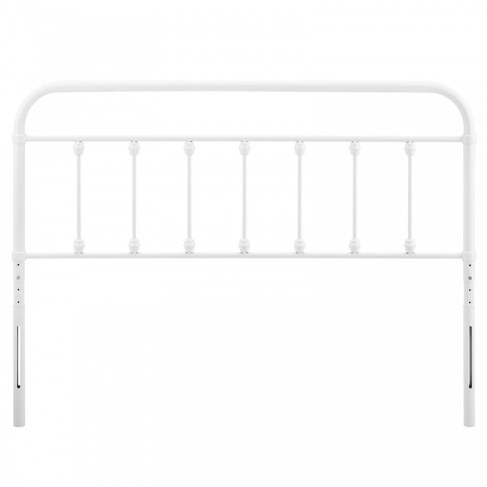 Sage King Metal Headboard, White