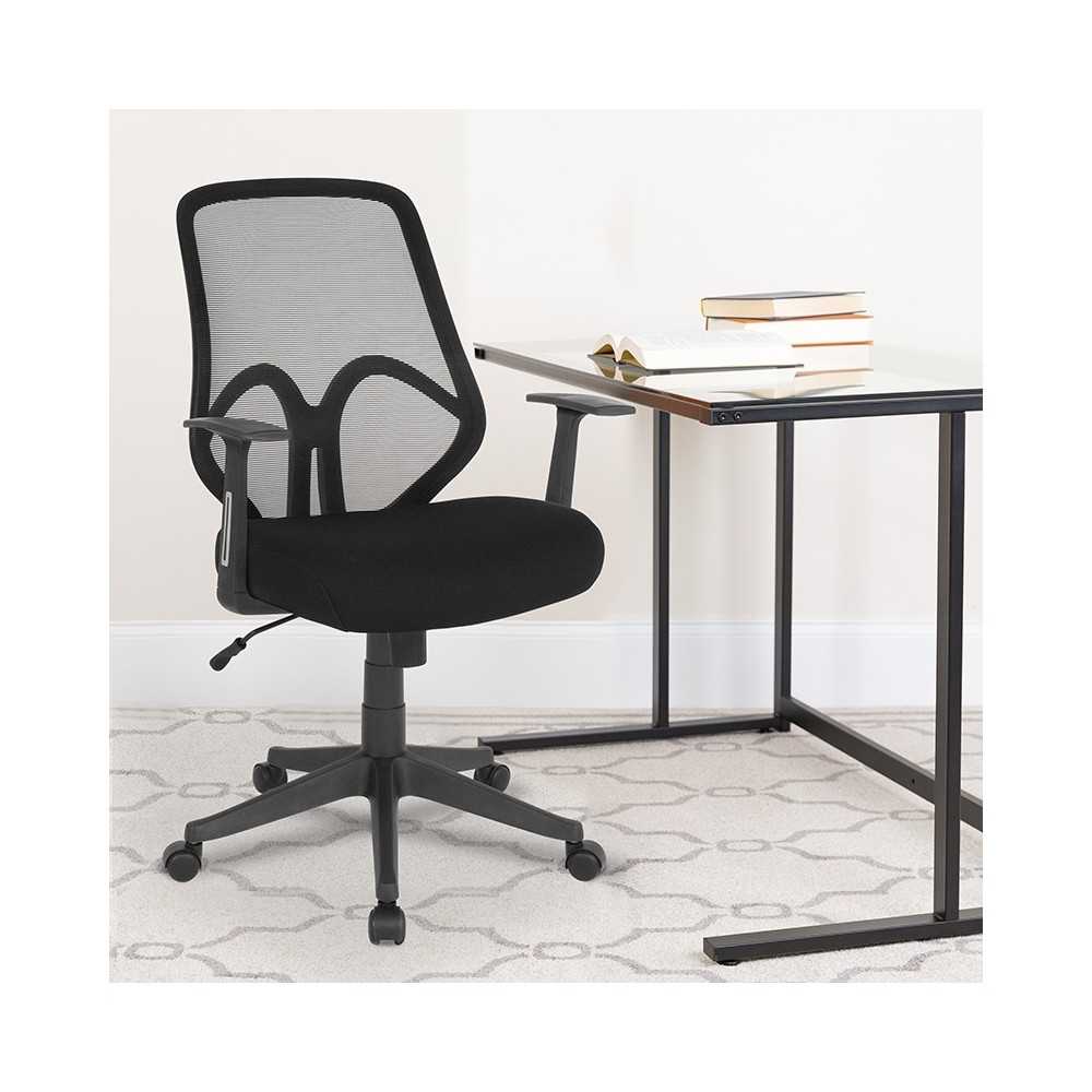 Salerno Series High Back Black Mesh Office Chair with Arms