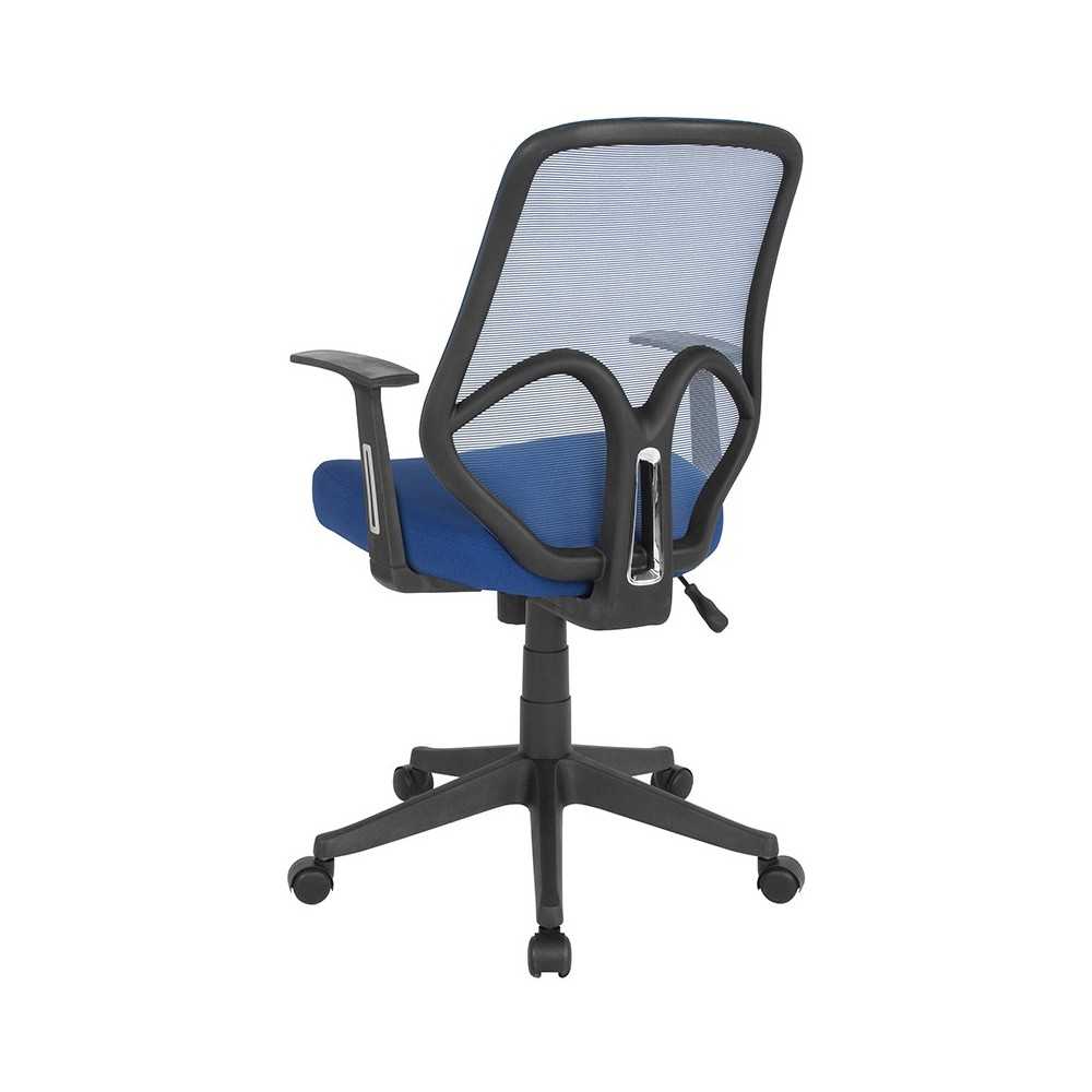 Salerno Series High Back Navy Mesh Office Chair with Arms