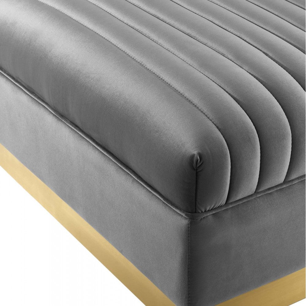 Sanguine 3 Piece Performance Velvet Sectional Sofa Set, Gray