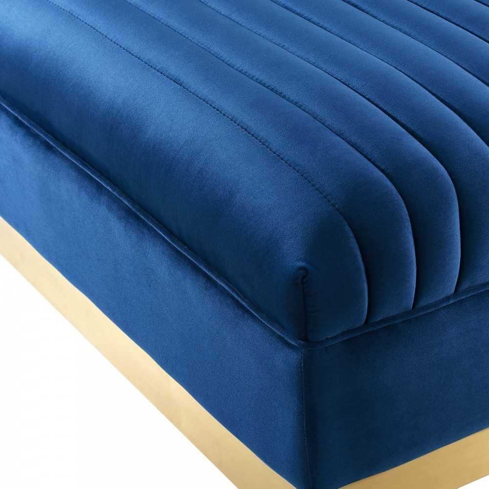 Sanguine 3 Piece Performance Velvet Sectional Sofa Set, Navy