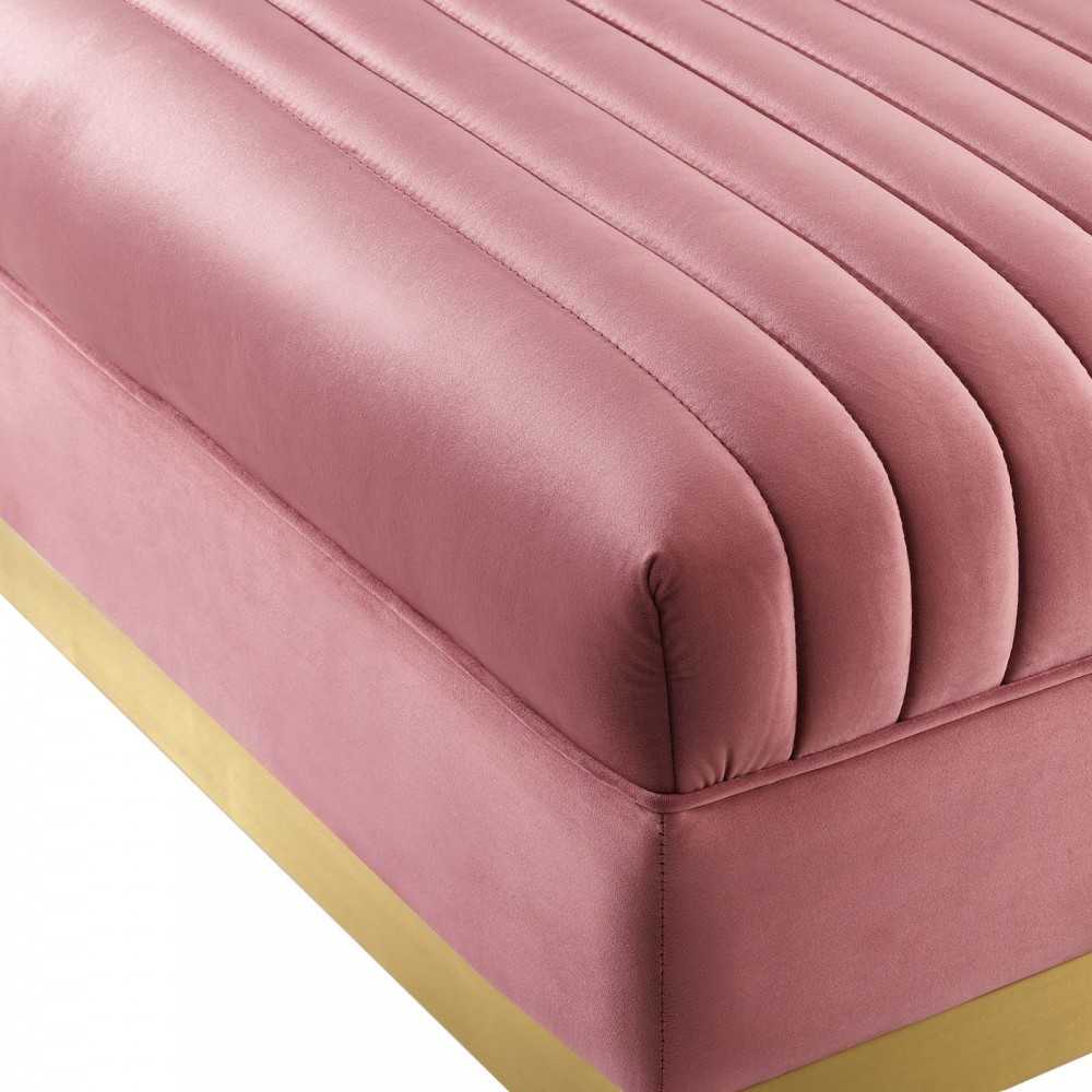 Sanguine 3 Piece Performance Velvet Sectional Sofa Set, Dusty Rose