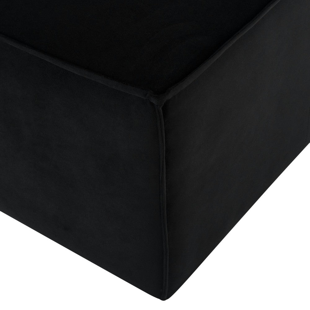 Santina Black Fabric Sofa Ottoman