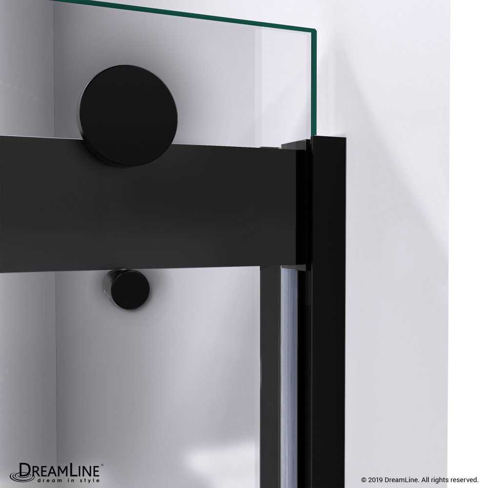 Sapphire 44-48 in. W x 76 in. H Semi-Frameless Bypass Shower Door in Satin Black