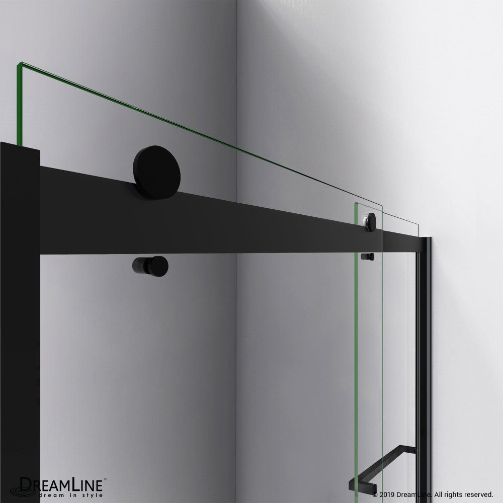 Sapphire 56-60 in. W x 76 in. H Semi-Frameless Bypass Shower Door in Satin Black