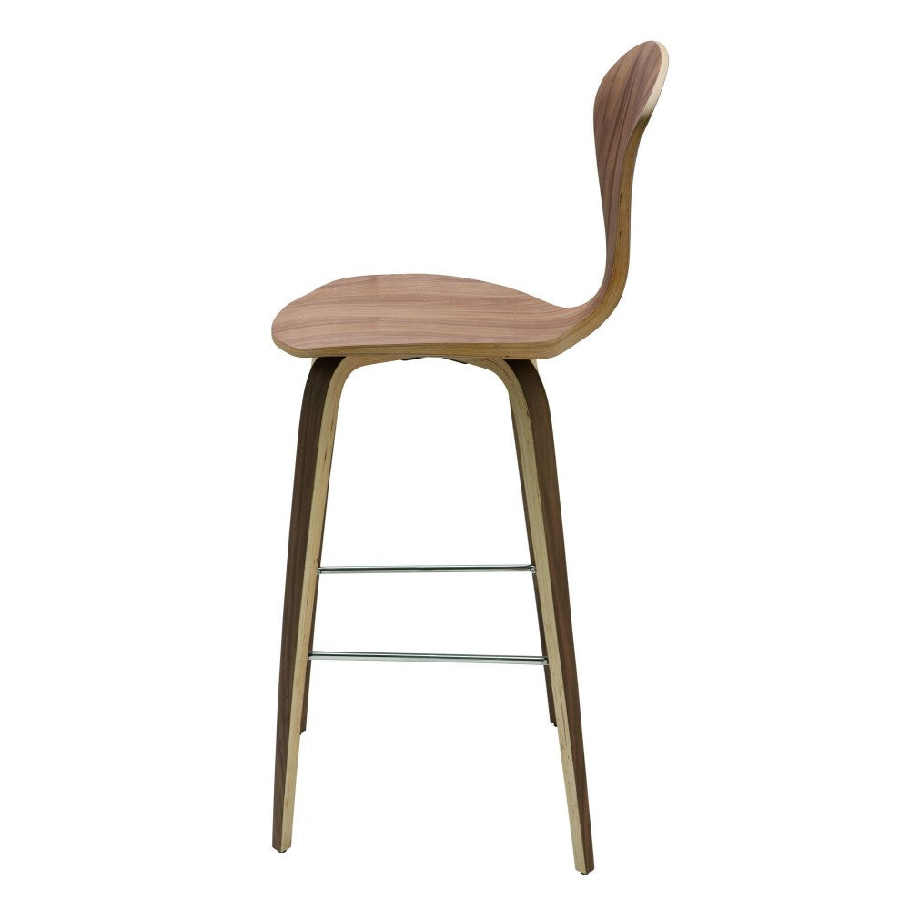 Satine Walnut Wood Bar Stool, HGEM354