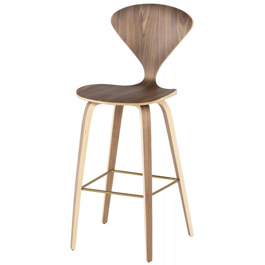 Satine Walnut Wood Bar Stool, HGEM796