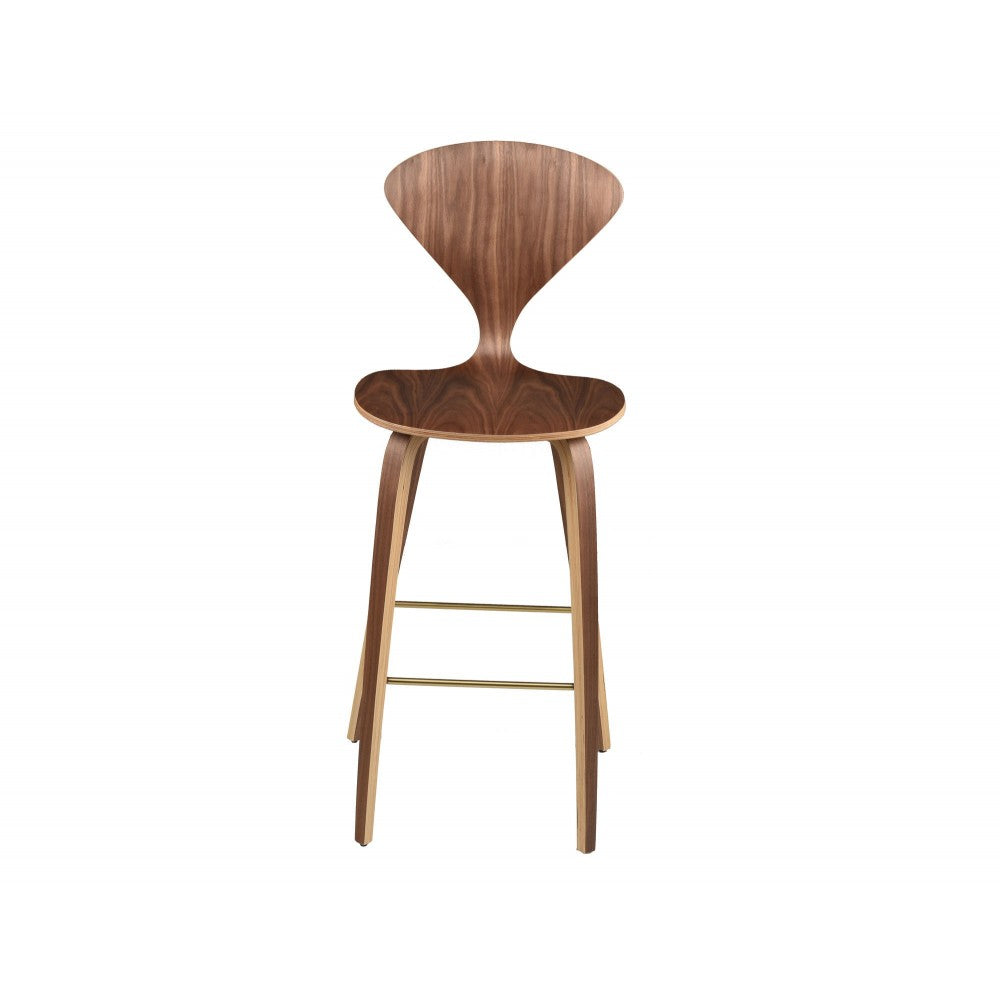 Satine Walnut Wood Bar Stool, HGEM796