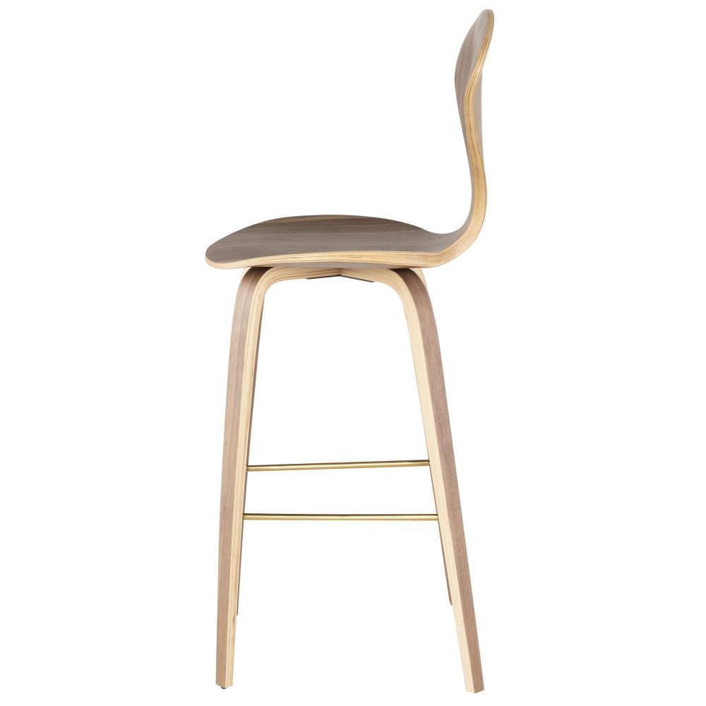 Satine Walnut Wood Bar Stool, HGEM796