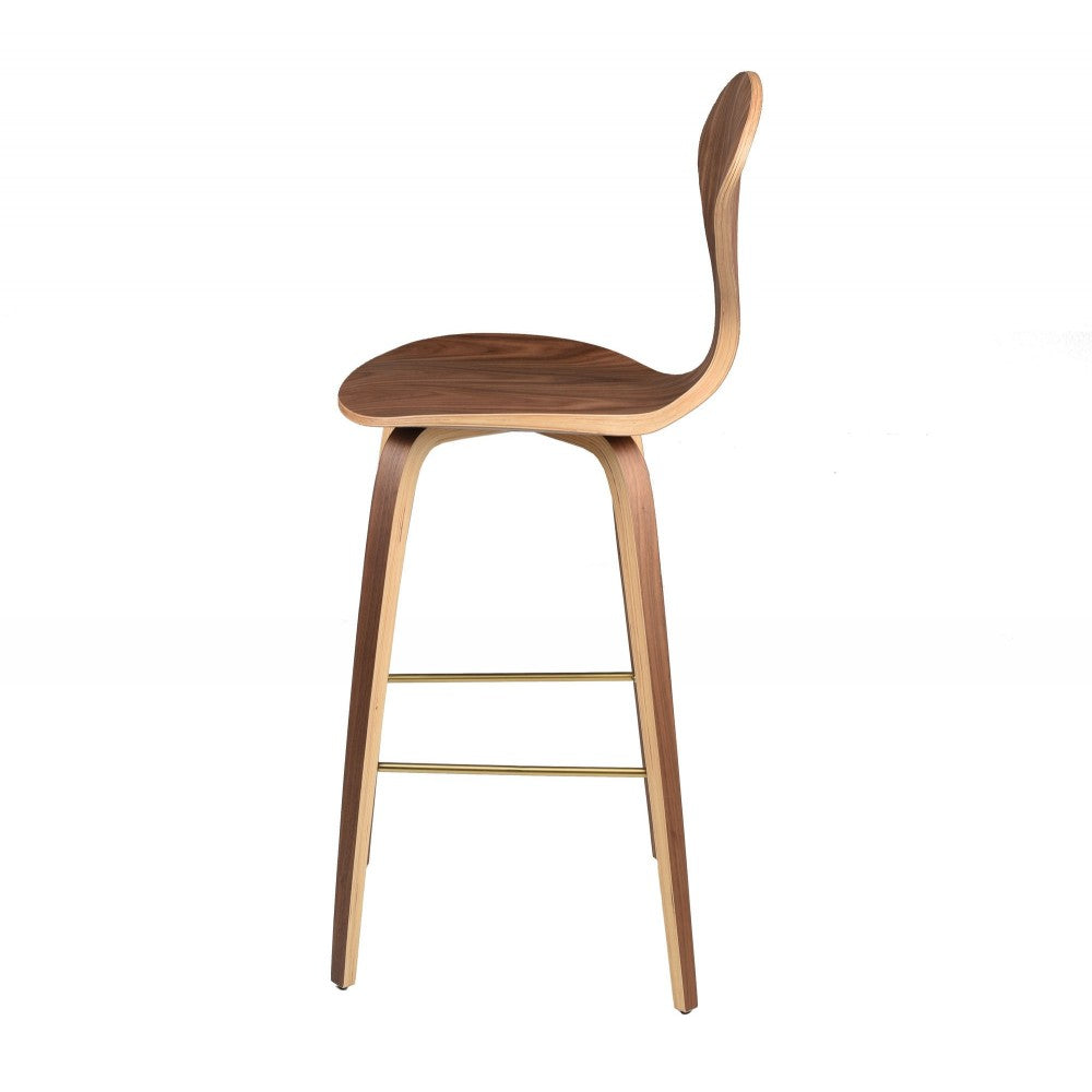 Satine Walnut Wood Bar Stool, HGEM796