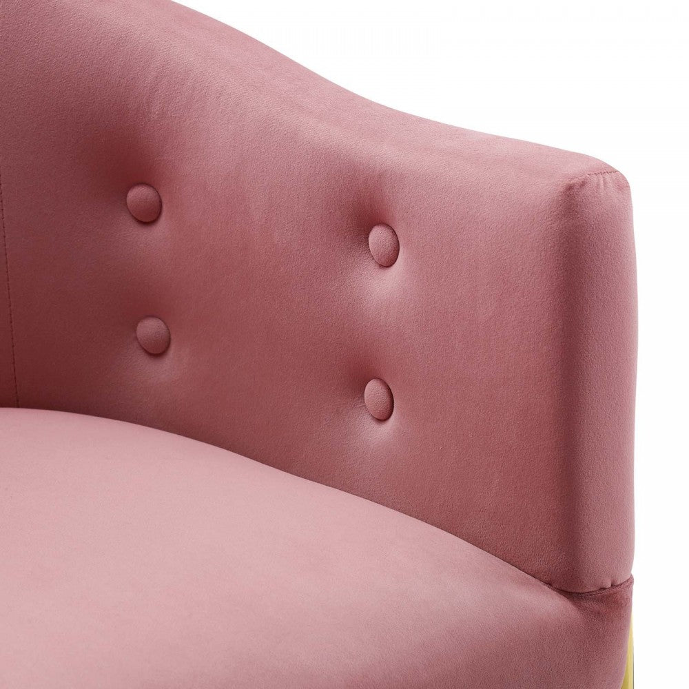 Savour Accent Dining Armchair Performance Velvet Set of 2, Dusty Rose